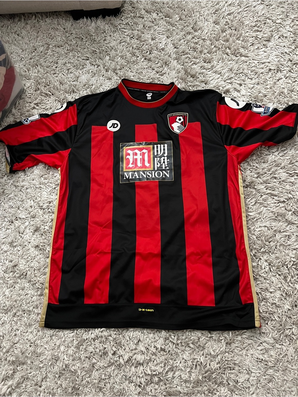 AFC Bournemouth Red & Black Striped Soccer Jersey - Callum Wilson